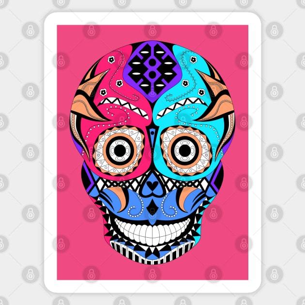 mascaras y calaveras, skull and mask to protect Sticker by jorge_lebeau